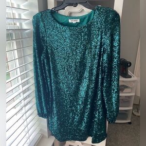 Steve Madden Green Sparkly Mini Dress
